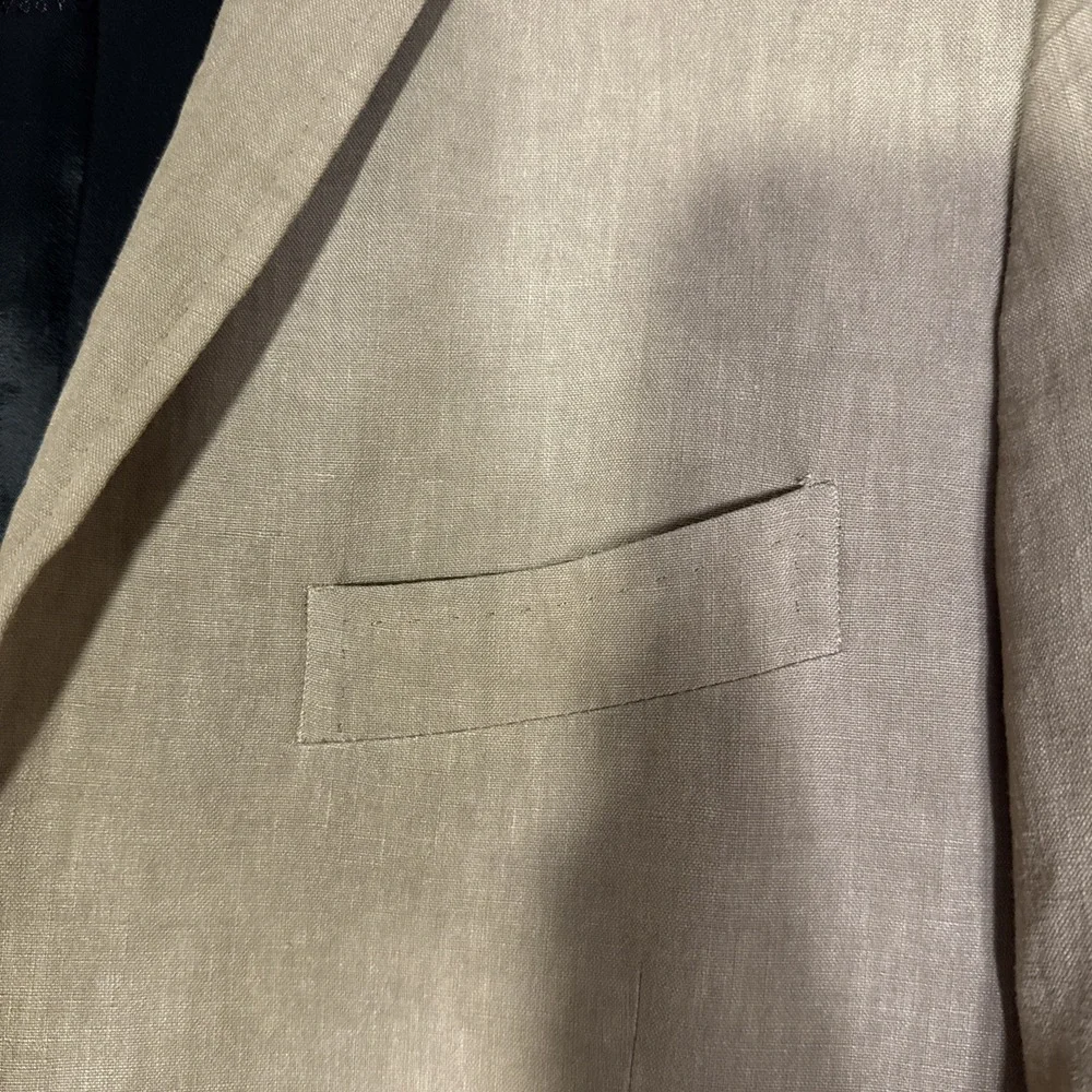 Dolce & Gabbana Beige 100% Linen Men's Suit 40R Made in Italy Authentic